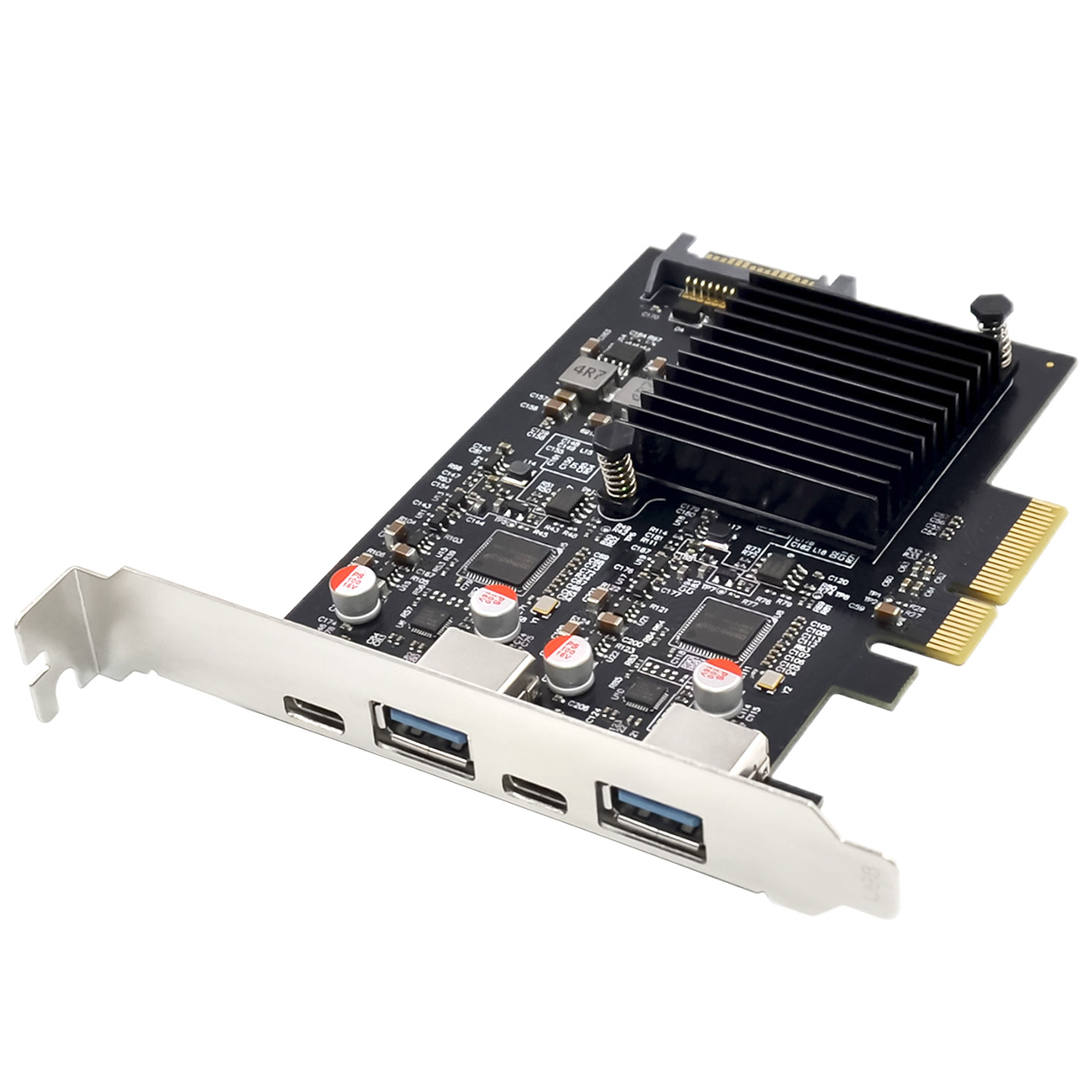 ST648 PCIe USB拡張カード USB3.2 Gen2 10Gbps 4ポート USB-A USB-C搭載