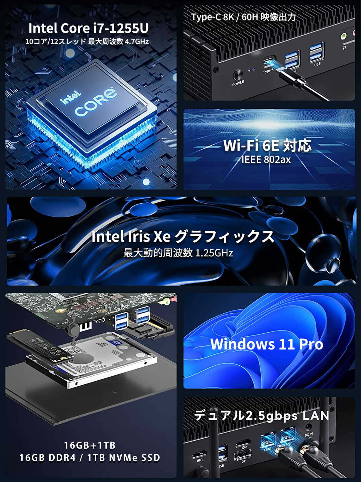 Skynew K12 Core i7 Wi-Fi 6E NVMe SSD Windows 11 Pro対応 ファンレスPC