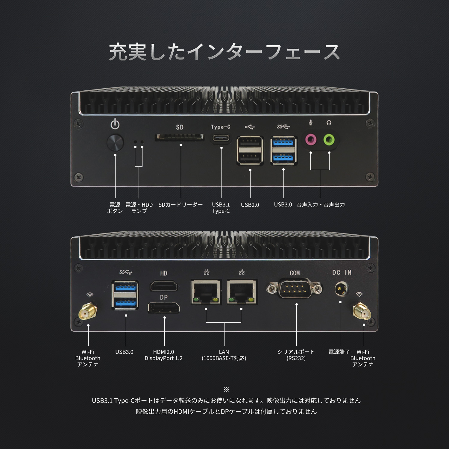 Skynew K9 HDMI DisplayPort USB LAN COM搭載 充実インターフェース