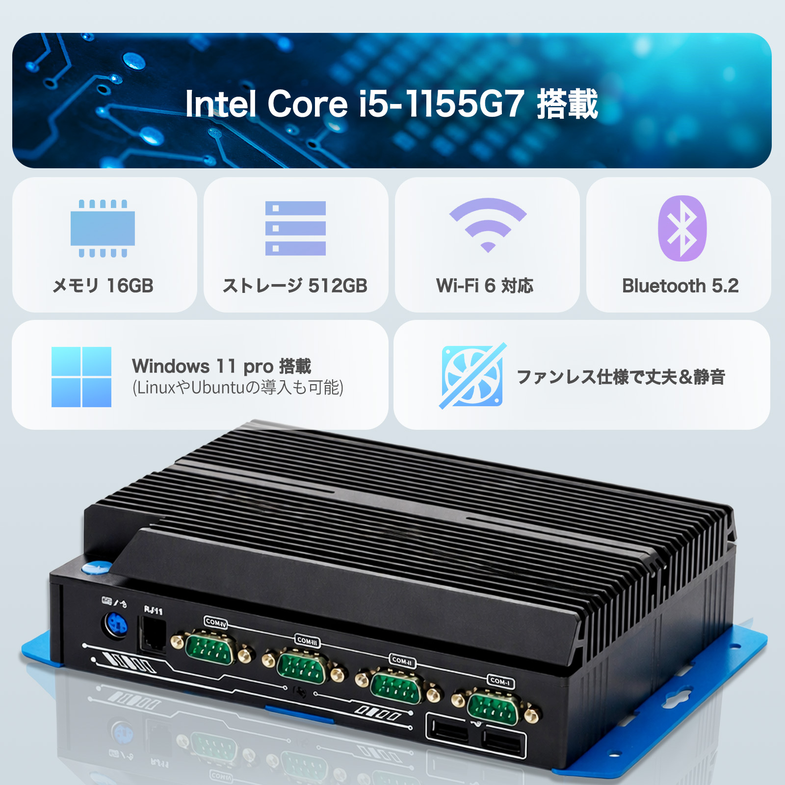 S15 付属品と設置イメージ 産業用小型PC Skynew