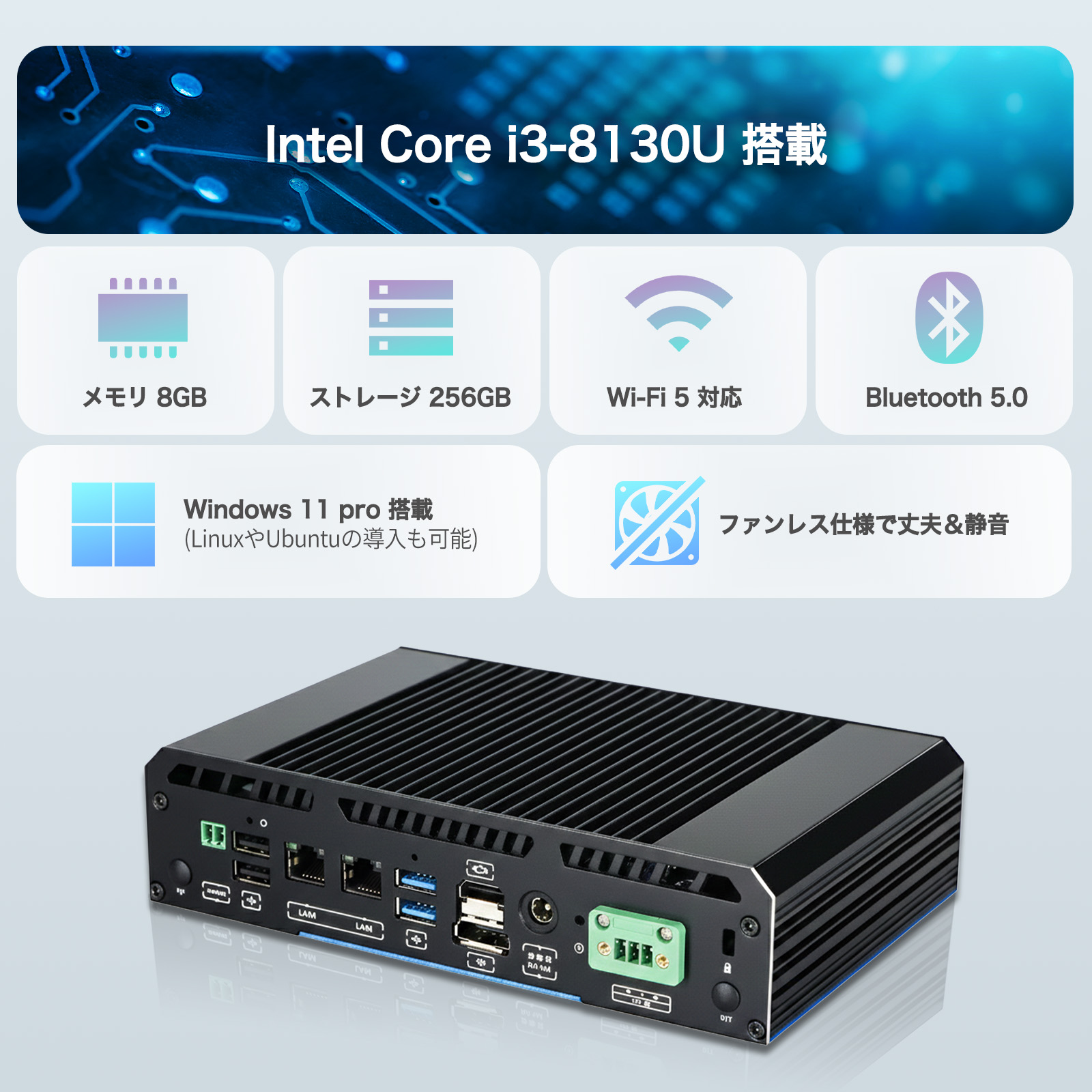 S3+ S3-P 付属品と設置イメージ 産業用小型PC Skynew